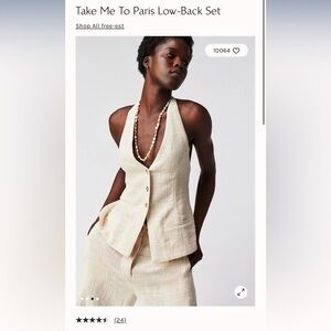 Free People Take Me To Paris Low-Back Set size small